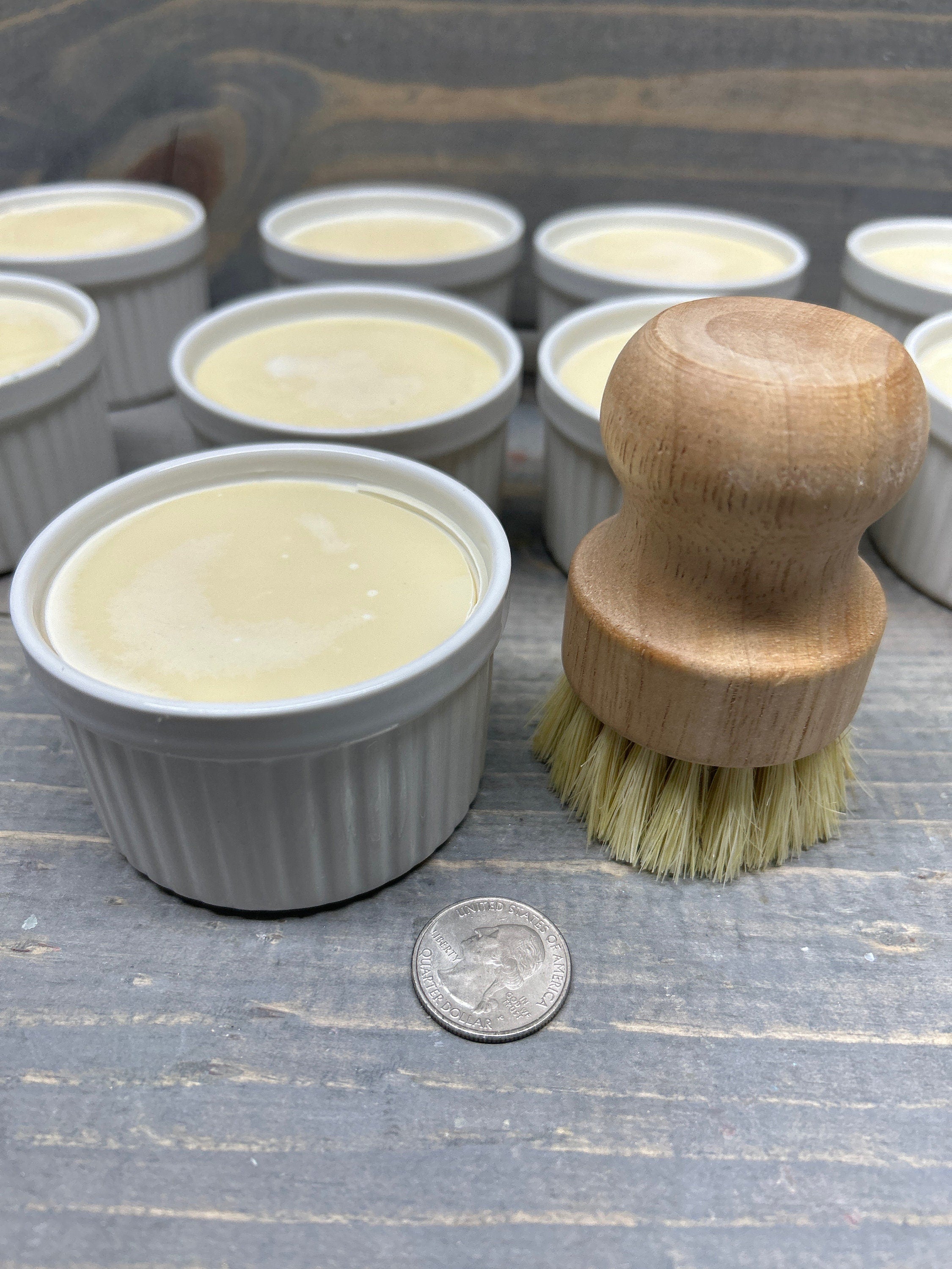 Dish Soap RAMAKIN & SOAP ONLY no brush, uses 100% Organic Coconut oil, scented with Essential oils, 4.00+ oz.