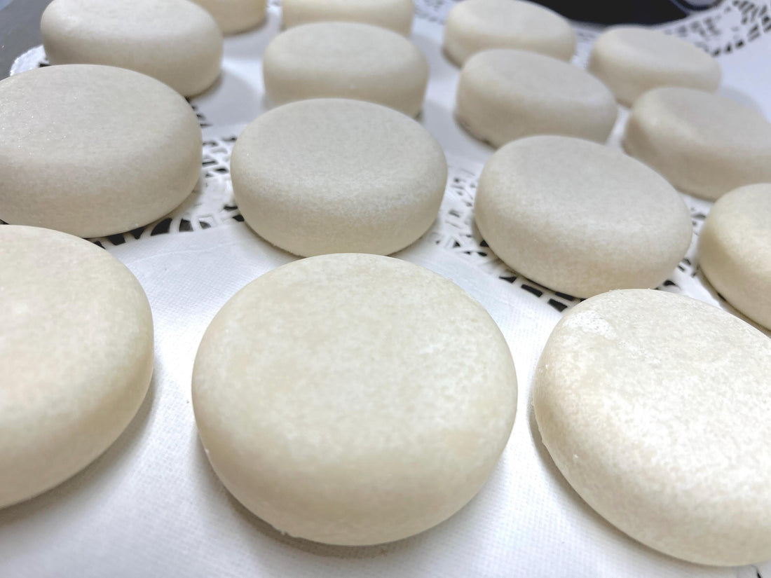 White Citrus round sea salt bar soap