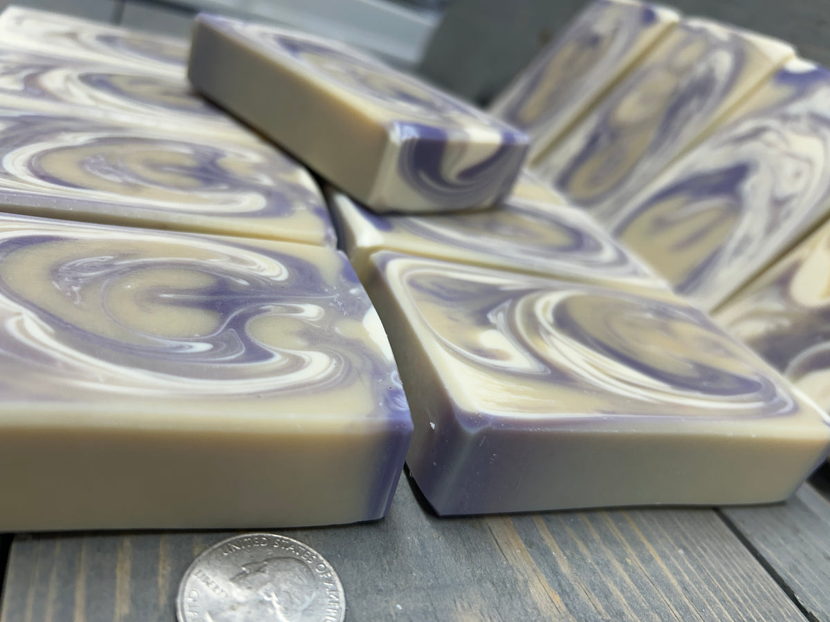 Lavender Goat Milk Soap for Sensitive & Dry Skin Relief; 5.0 oz., Creamy Soap, Bubbly Soap, handcrafted soap