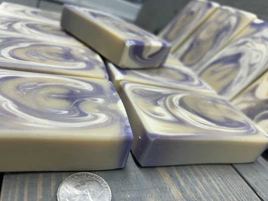 Lavender Goat Milk Soap for Sensitive & Dry Skin Relief; 5.0 oz., Creamy Soap, Bubbly Soap, handcrafted soap