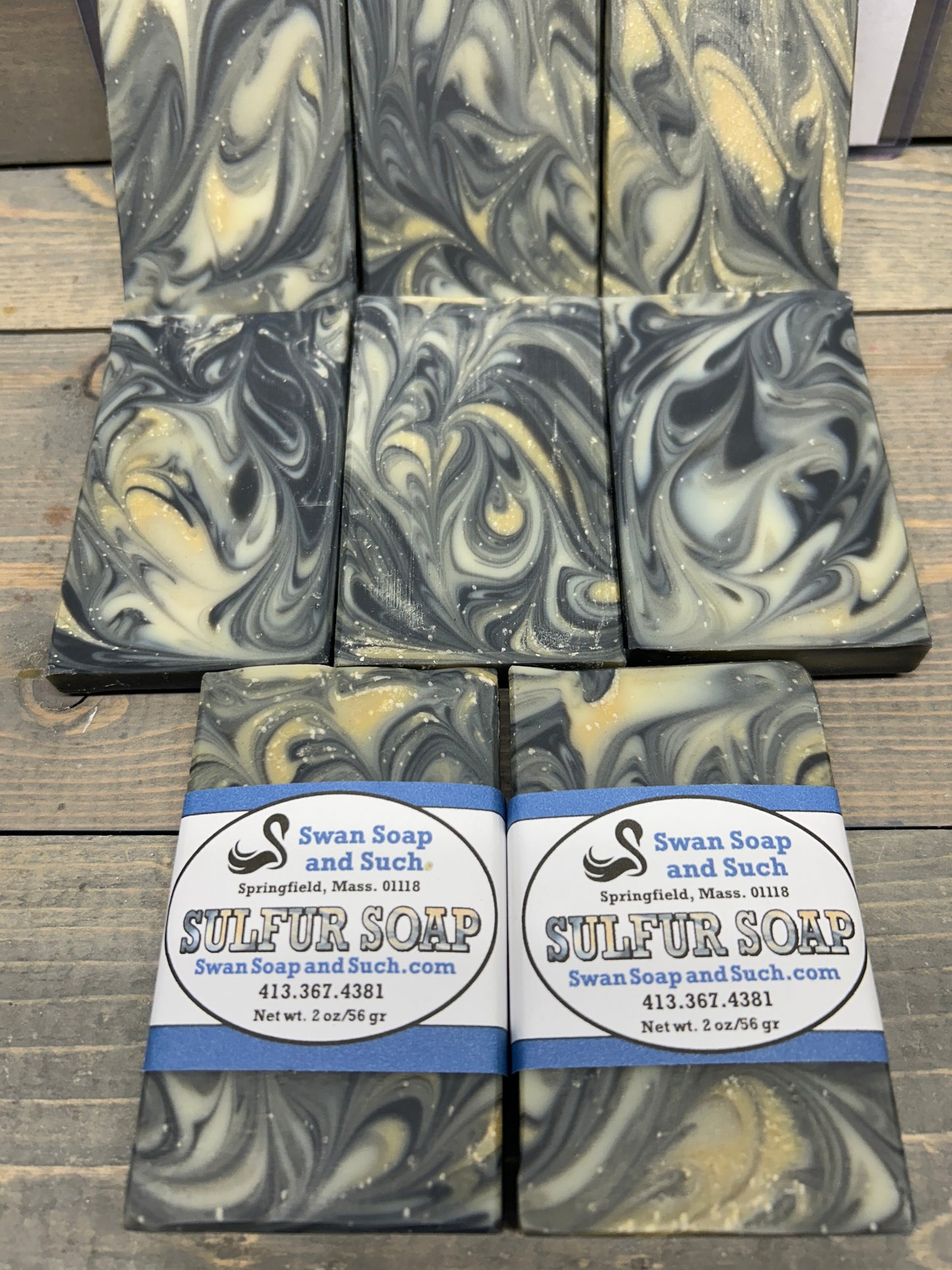 Sulfur Soap, SAMPLE SIZE, 2.0 oz. Bentonite Clay, Activated Charcoal, Tea Tree EO and Lemon EO 2.0 oz Bar Soap, leaves your skin clean! (Copy)