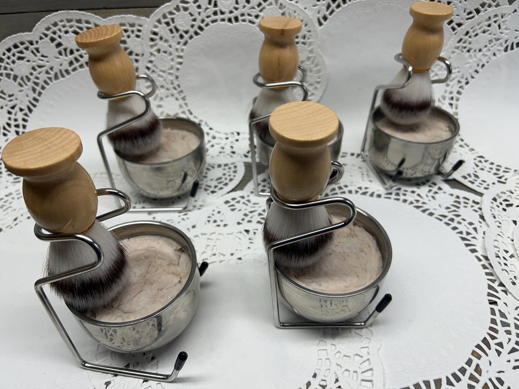 Shaving Soap with brush, hanger and stainless steel cup, 5.0 oz. Authentic Barbershop wet shave soap, Super rich, creamy, 1920’s barber shop fragrance