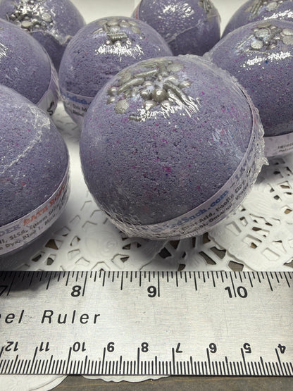 Bath Bomb - Lavender Bath Bombs with Embeds of colors topped with silver sugar sprinkles