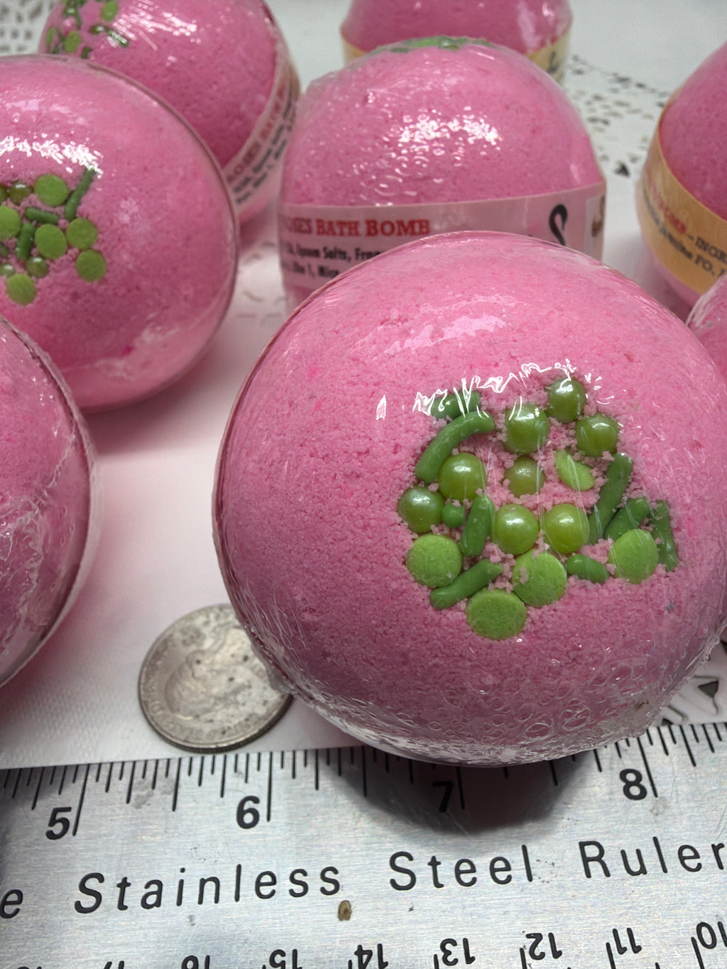 Bath Bomb - Fresh Cut Roses Scented Bath Bombs with Embeds and Candy sprinkled