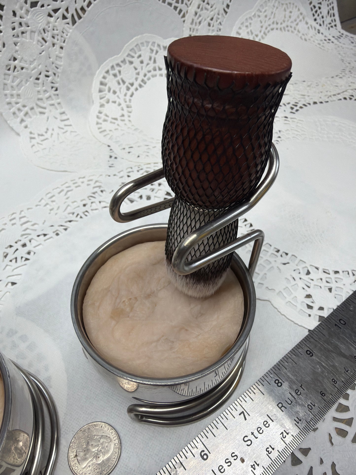 1920’s Barber Shop Shaving Soap Set # 2 – 5 oz Cup & Brush, 5.0 oz. Authentic Barbershop wet shave soap,  Super rich, creamy, 1920’s barber shop fragrance