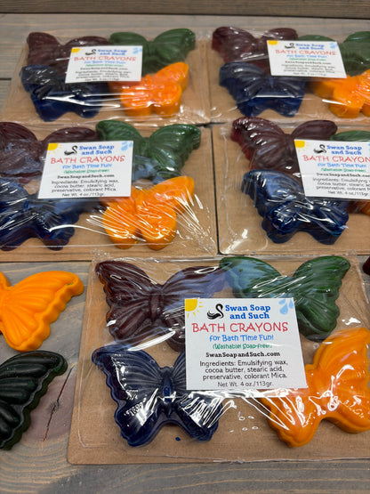 BATH CRAYONS BUTTERLY SHAPE FOR BATH TIME FUN! So fun and creative!