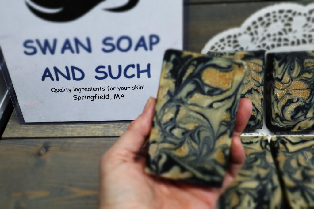 Vegan Sulfur Soap – Charcoal, Clay, Tea Tree & Lemon | 5 oz., Bentonite Clay, Activated Charcoal, Tea Tree EO and Lemon EO 5.0 oz. Bar Soap,