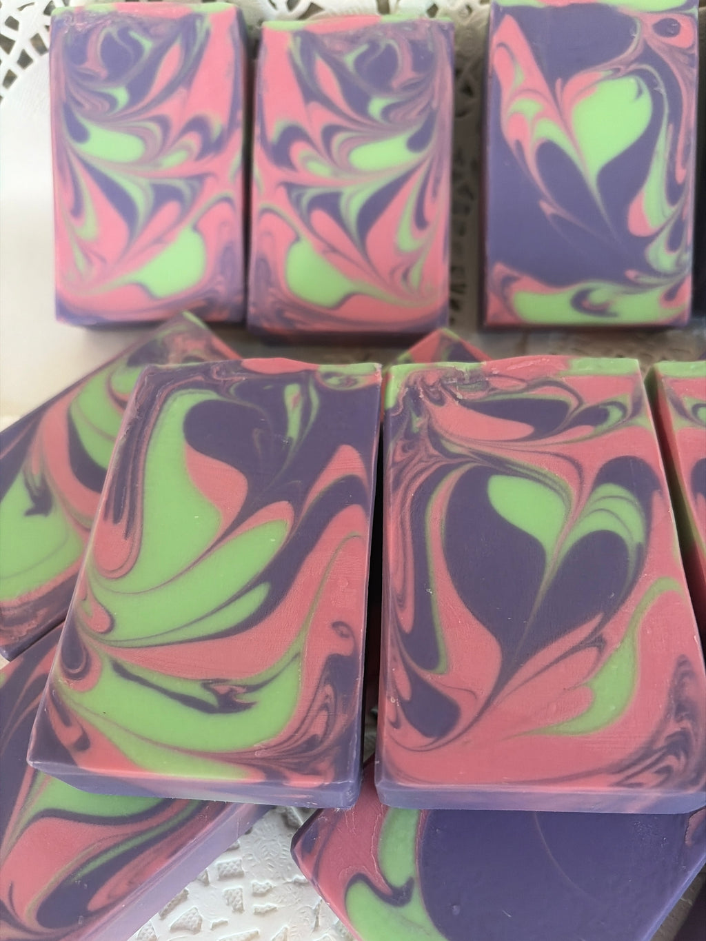 Love Spell Soap – Fruity Floral Handmade Bar, 5.0 oz., Bubbly Soap, Creamy Soap, Fruity and Floral light scent