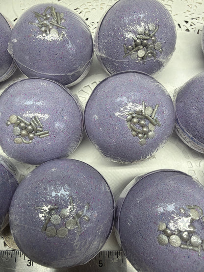 Bath Bomb - Lavender Bath Bombs with Embeds of colors topped with silver sugar sprinkles