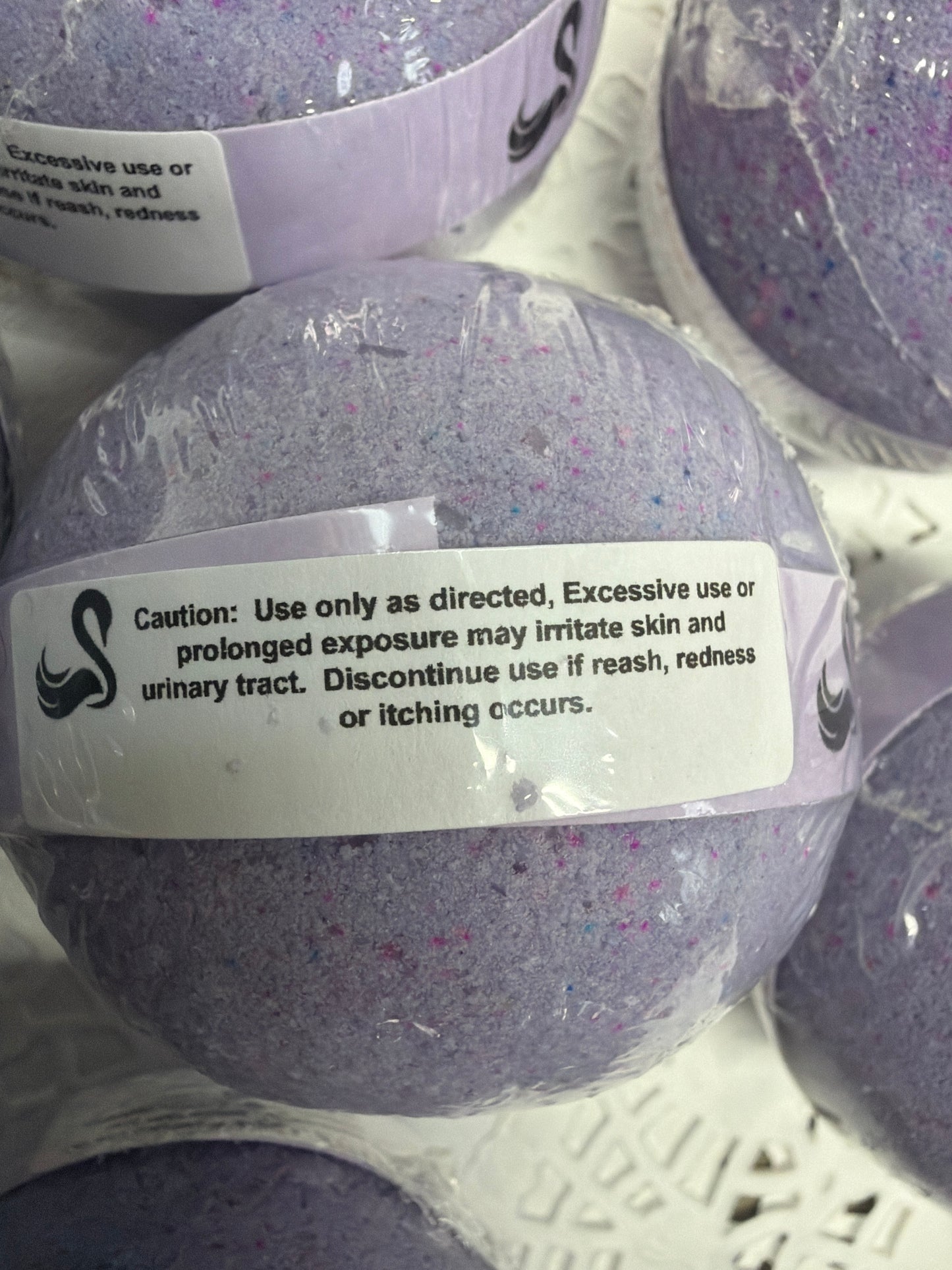 Bath Bomb - Lavender Bath Bombs with Embeds of colors topped with silver sugar sprinkles