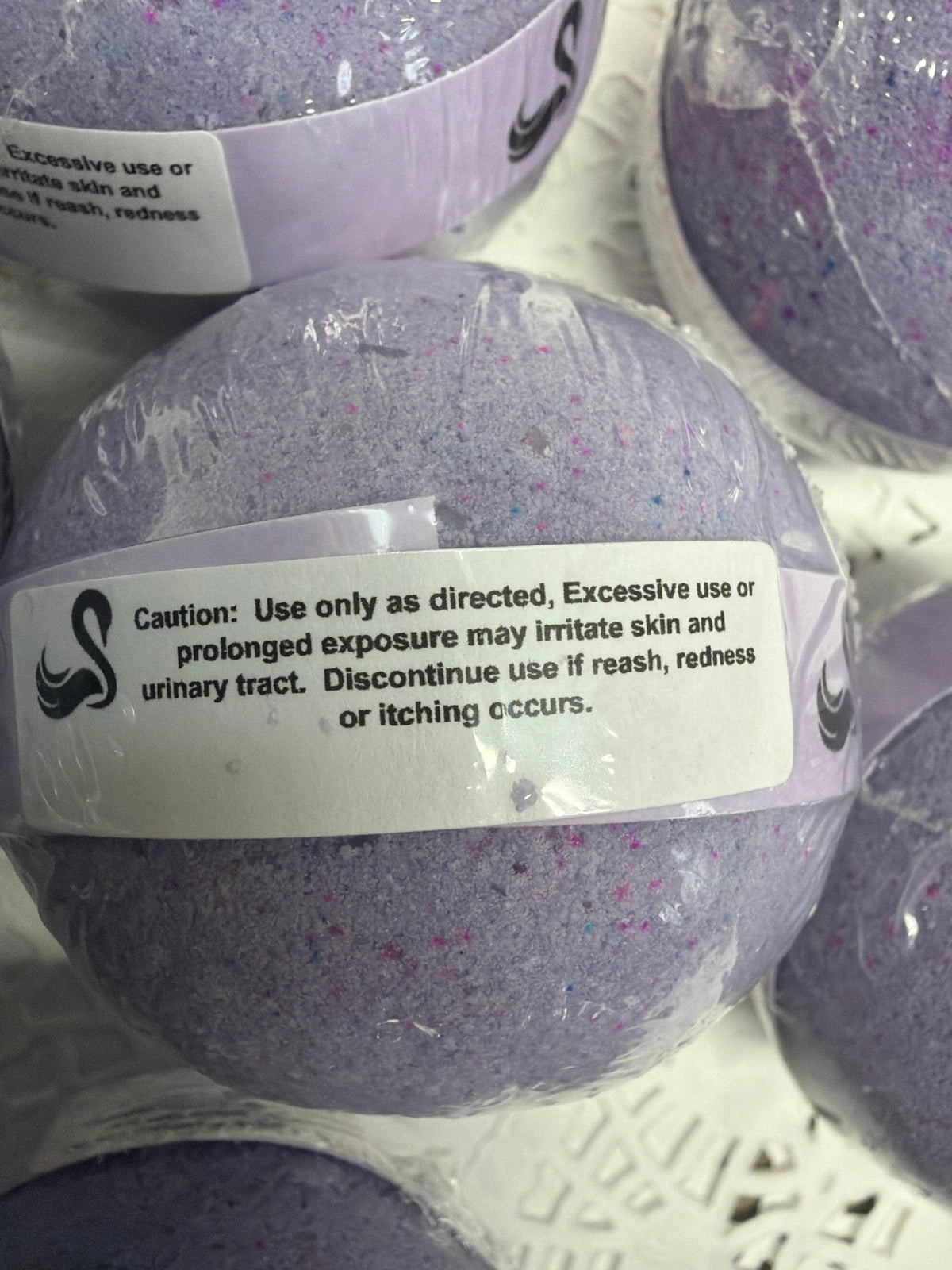 Bath Bomb - Lavender Bath Bombs with Embeds of colors topped with silver sugar sprinkles