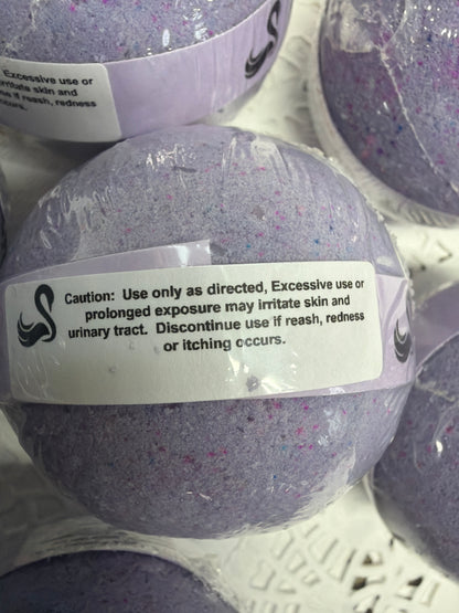 Bath Bomb - Lavender Bath Bombs with Embeds of colors topped with silver sugar sprinkles
