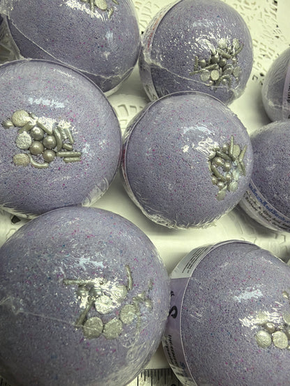 Bath Bomb - Lavender Bath Bombs with Embeds of colors topped with silver sugar sprinkles