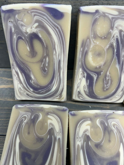 Lavender Goat Milk Soap for Sensitive & Dry Skin Relief; 5.0 oz., Creamy Soap, Bubbly Soap, handcrafted soap