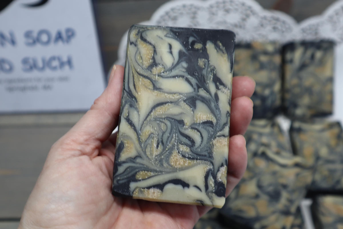 Sulfur Soap,***new VEGAN recipe***Bentonite Clay, Activated Charcoal, Tea Tree EO and Lemon EO 5.0 oz. Bar Soap,