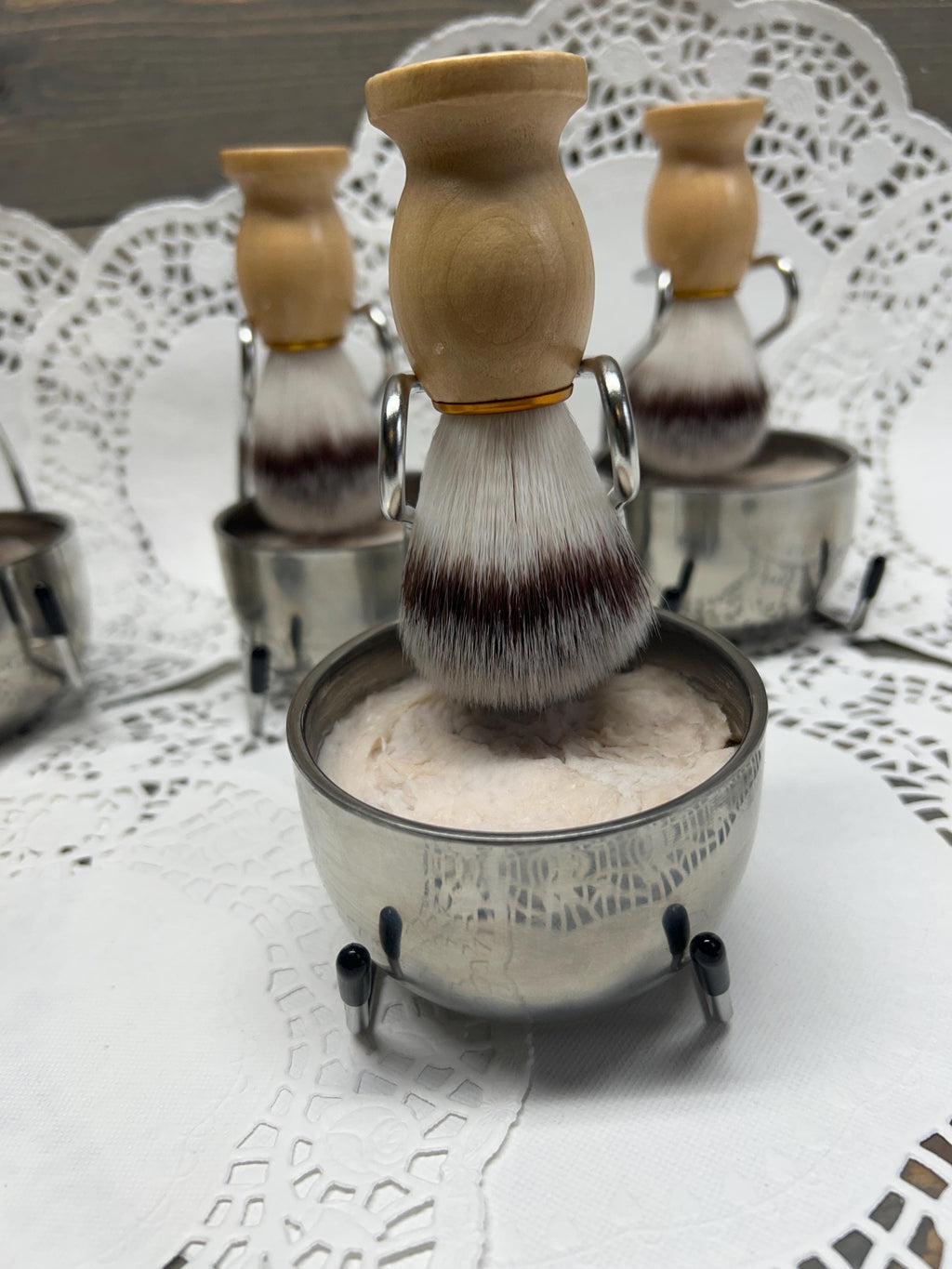 Shaving Soap with brush, hanger and stainless steel cup, 5.0 oz. Authentic Barbershop wet shave soap, Super rich, creamy, 1920’s barber shop fragrance