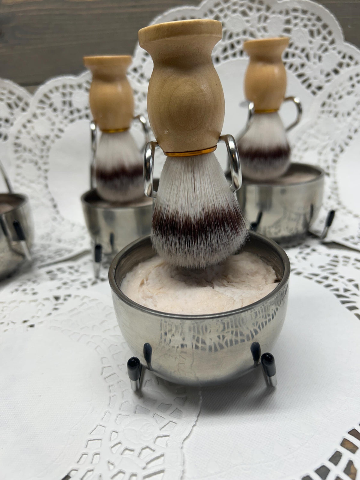 Shaving Soap with brush, hanger and stainless steel cup, 5.0 oz. Authentic Barbershop wet shave soap, Super rich, creamy, 1920’s barber shop fragrance