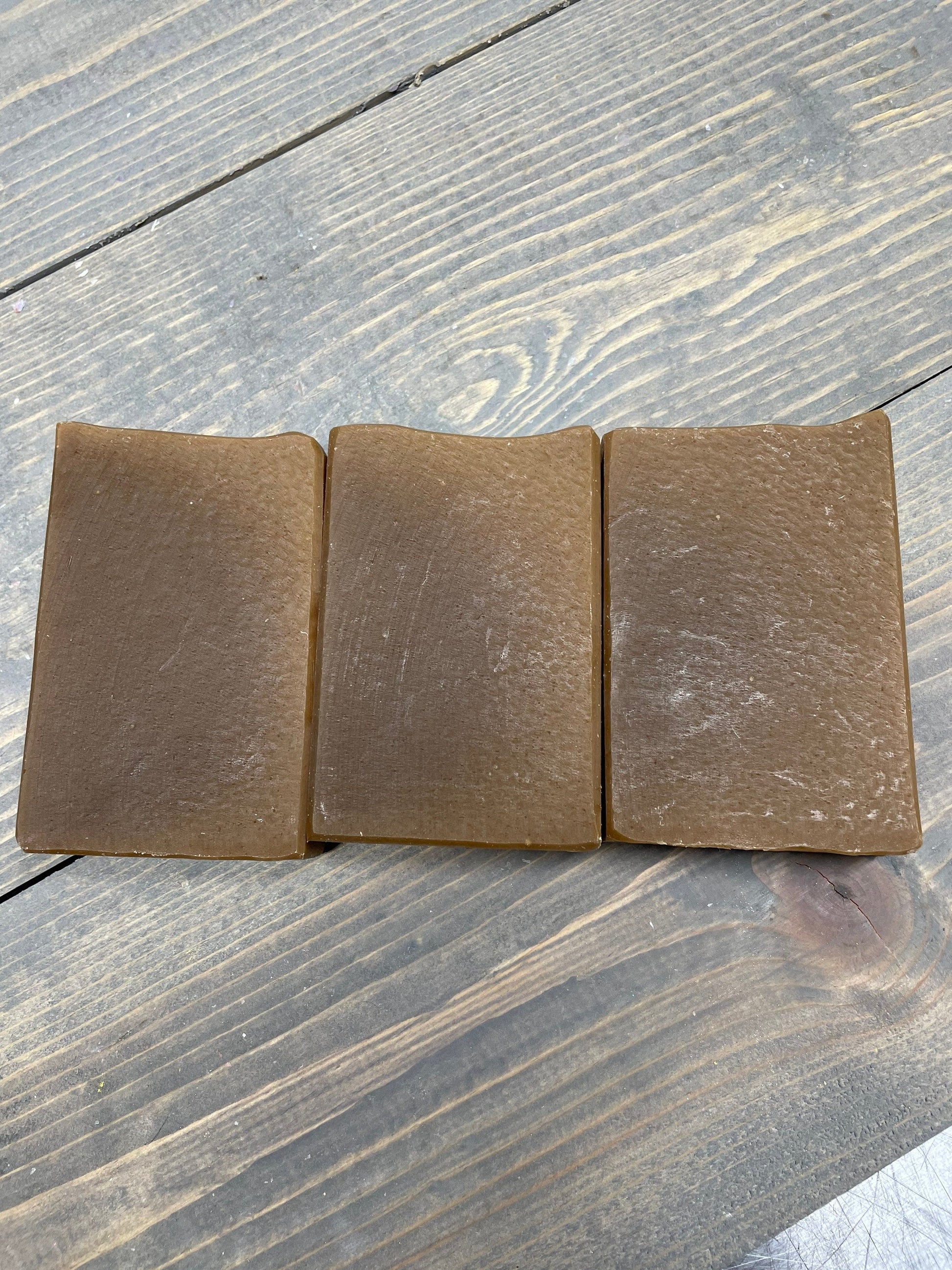 A photo showing detail of Pine Tar and Oatmeal Soap