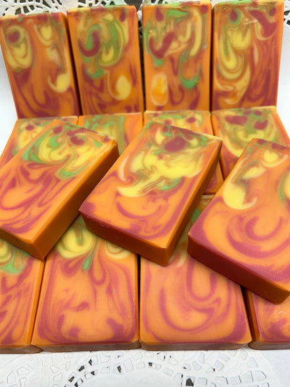 Sweet Orange Chili Pepper Soap 5.0 oz., gentle soap. Bubbly Soap, Creamy Soap