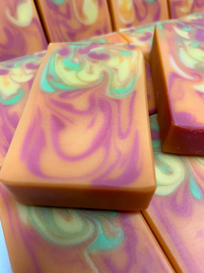 Sweet Orange Chili Pepper Soap 5.0 oz., gentle soap. Bubbly Soap, Creamy Soap