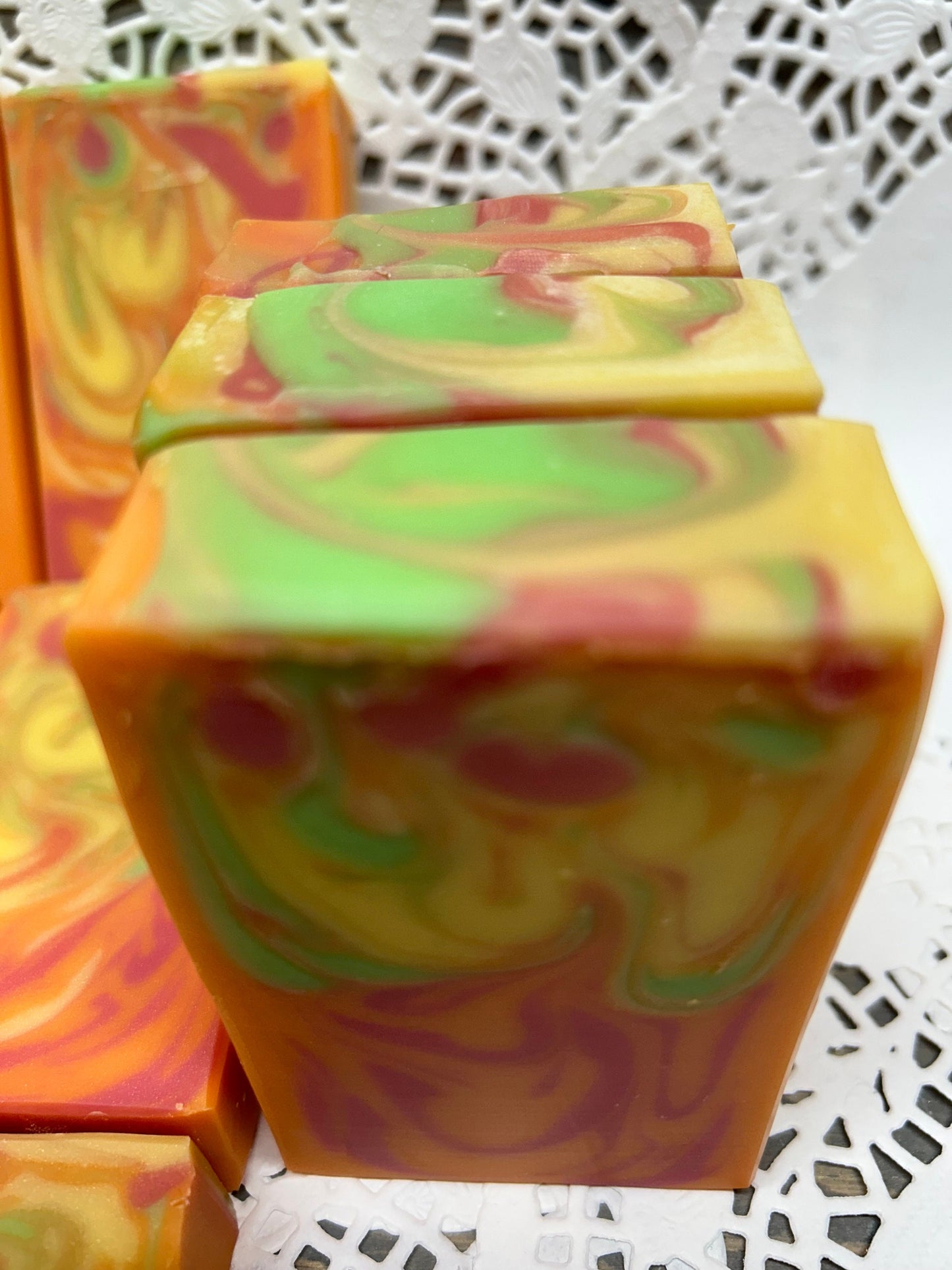 Sweet Orange Chili Pepper Soap 5.0 oz., gentle soap. Bubbly Soap, Creamy Soap