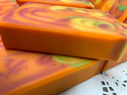 Sweet Orange Chili Pepper Soap 5.0 oz., gentle soap. Bubbly Soap, Creamy Soap