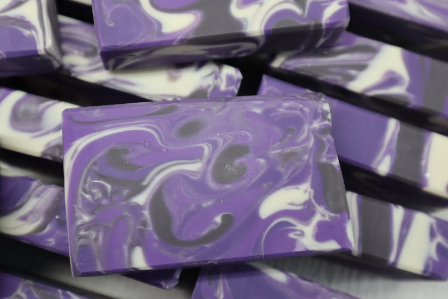 Pow! Pow! Lavender, Bold Colors and the subtle scent of Lavender with lather galore for your cleansing enjoyment 5.0 oz. Long lasting!