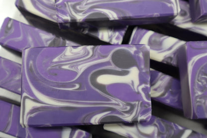 Pow! Pow! Lavender, Bold Colors and the subtle scent of Lavender with lather galore for your cleansing enjoyment 5.0 oz. Long lasting!