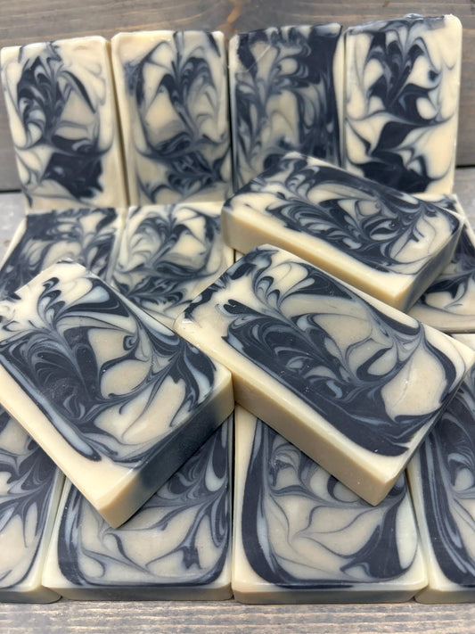 Blessed Soap, Goat Milk, Bentonite Clay, Charcoal Soap, 5.0 oz. Luscious bubbles!  Lather, cleansing with care for your skin!