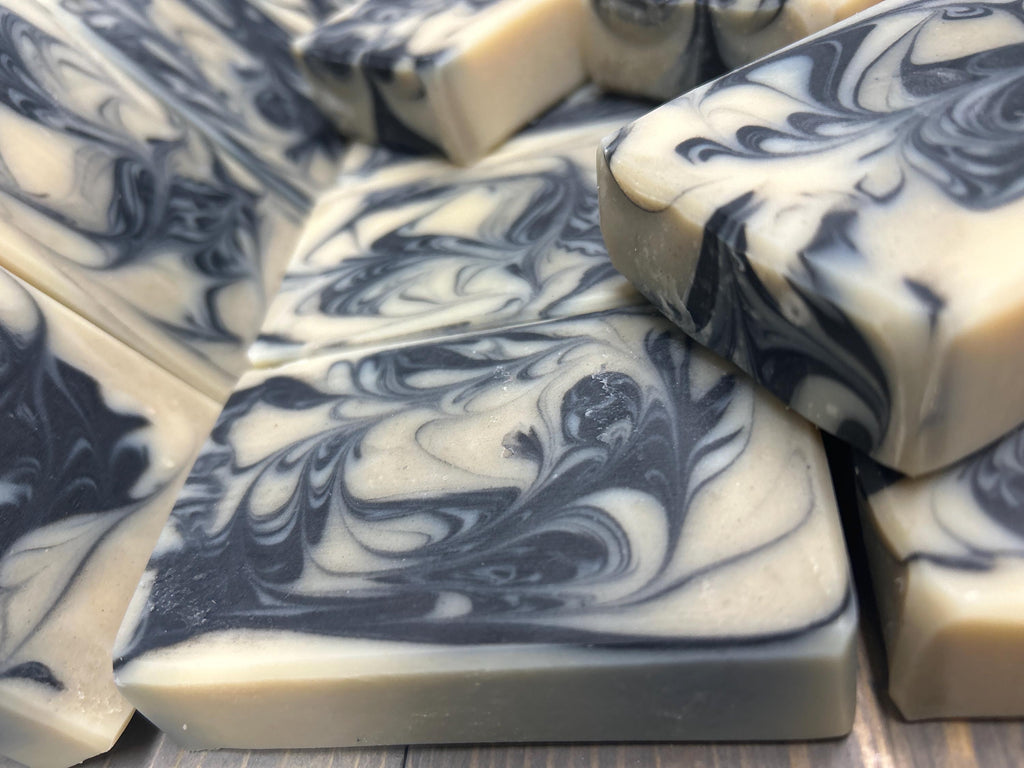 Blessed Soap, Goat Milk, Bentonite Clay, Charcoal Soap, 5.0 oz. Luscious bubbles! Lather, cleansing with care for your skin!