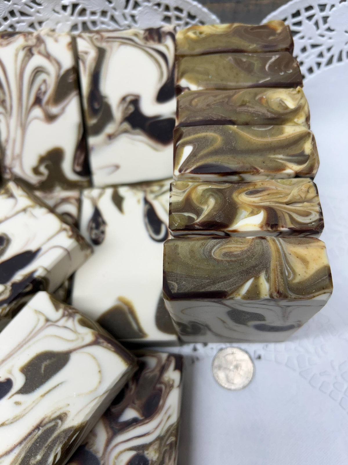 Pina Colada Soap, Natural Color with Organic Cacao and Spirulina powder, Lovely lather