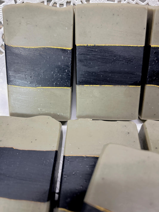 Dead Sea Clay Soap – Detoxifying & Luxurious, 5.0 oz. Handmade Bar, Activated Charcoal, Tea Tree EO and Lemon EO 5.5 oz Bar Soap, leaves your skin clean!
