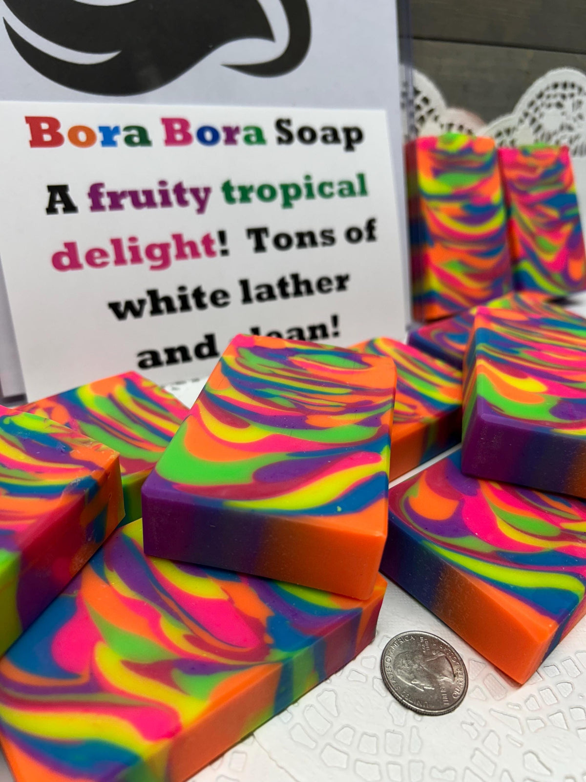 Bora Bora Soap | Tropical Fruity, Moisturizing Bar, a fruity blend with lather galore for your cleansing enjoyment 5.0 oz. Long lasting!