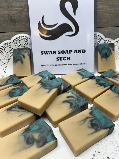 Beachwood Vetiver Goat Milk Soap, intoxicating scent, beach inspired, creamy lather, cleans and aromatic