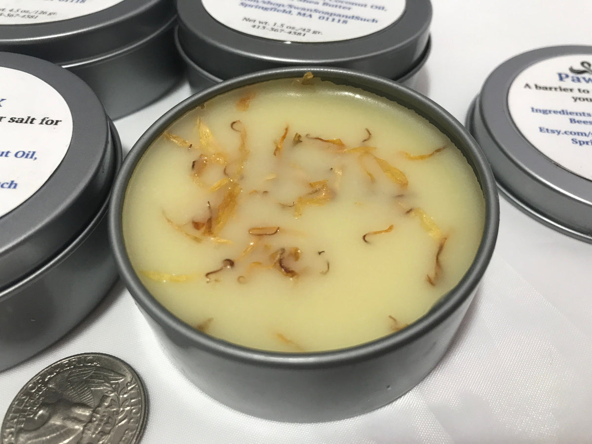 Paw Wax Paw Balm for Dogs and Cats 1.5 oz. with Calendula Flower Petals, natural paw balm, moisturizing paw balm