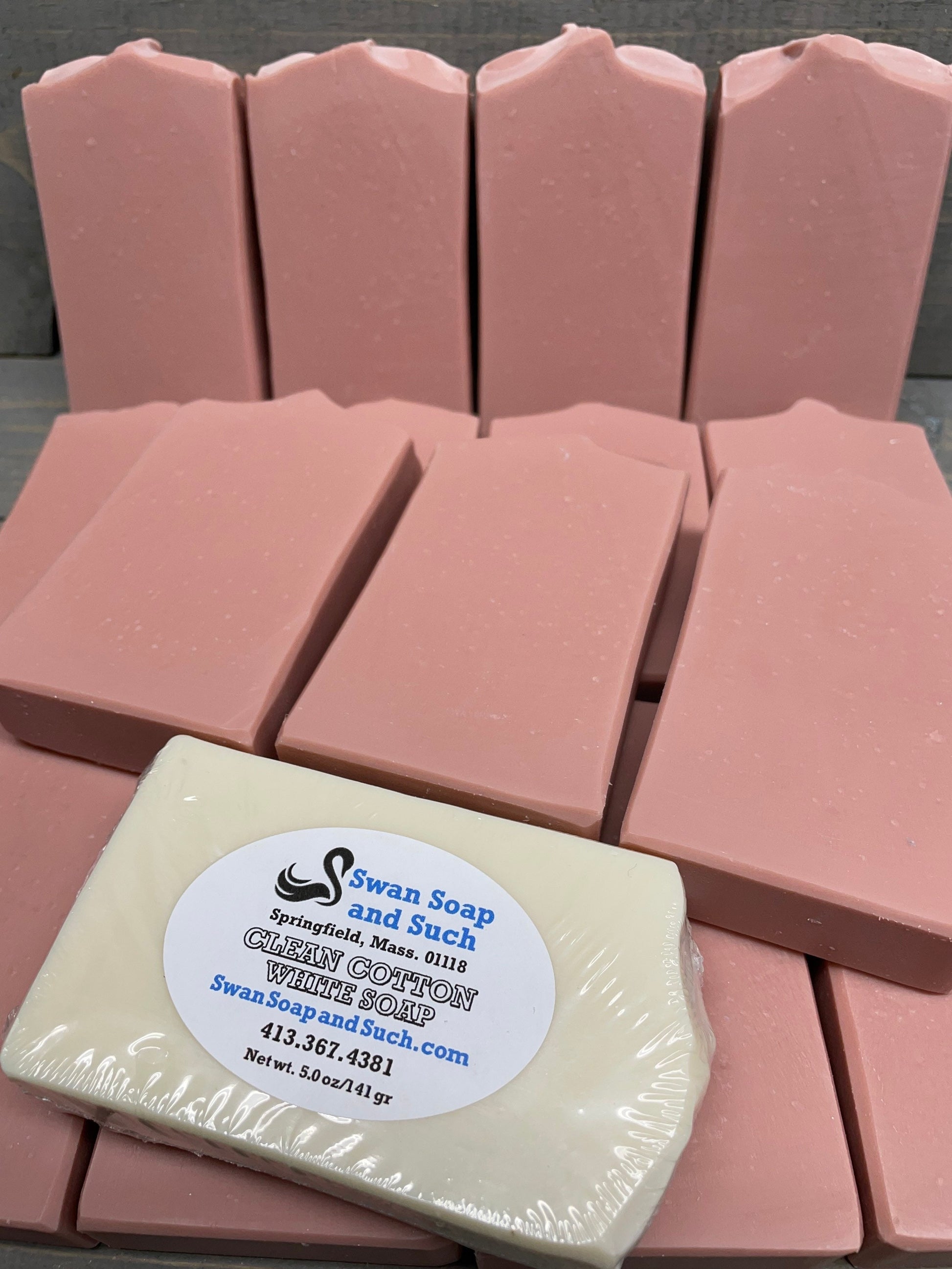A photo of Clean Cotton Soap in PINK CLAY- 5.0 oz. Bar Soap