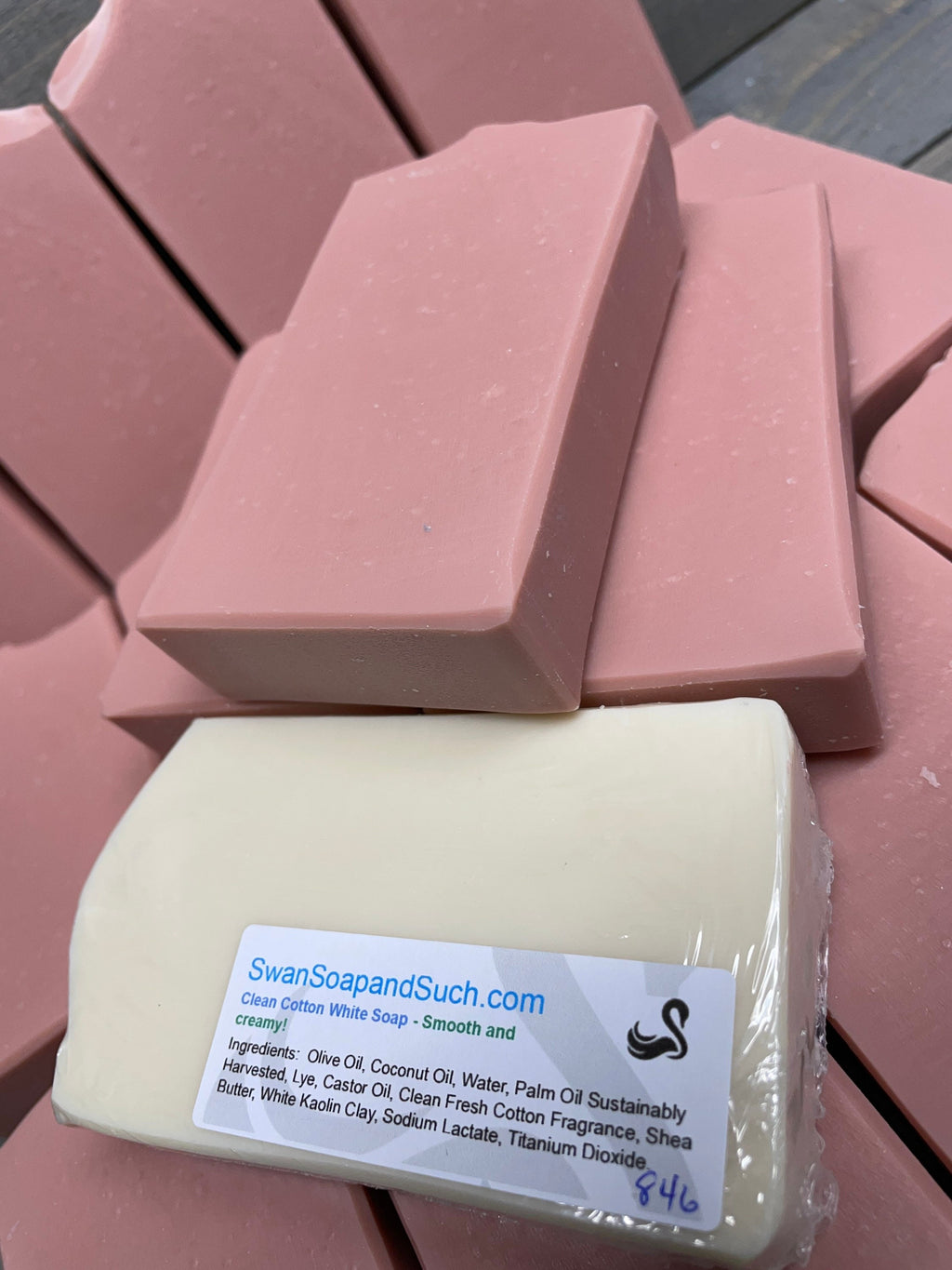 Clean Cotton Soap in PINK CLAY- 5.0 oz. Bar Soap, bubbly Soap, creamy soap, fresh scent soap