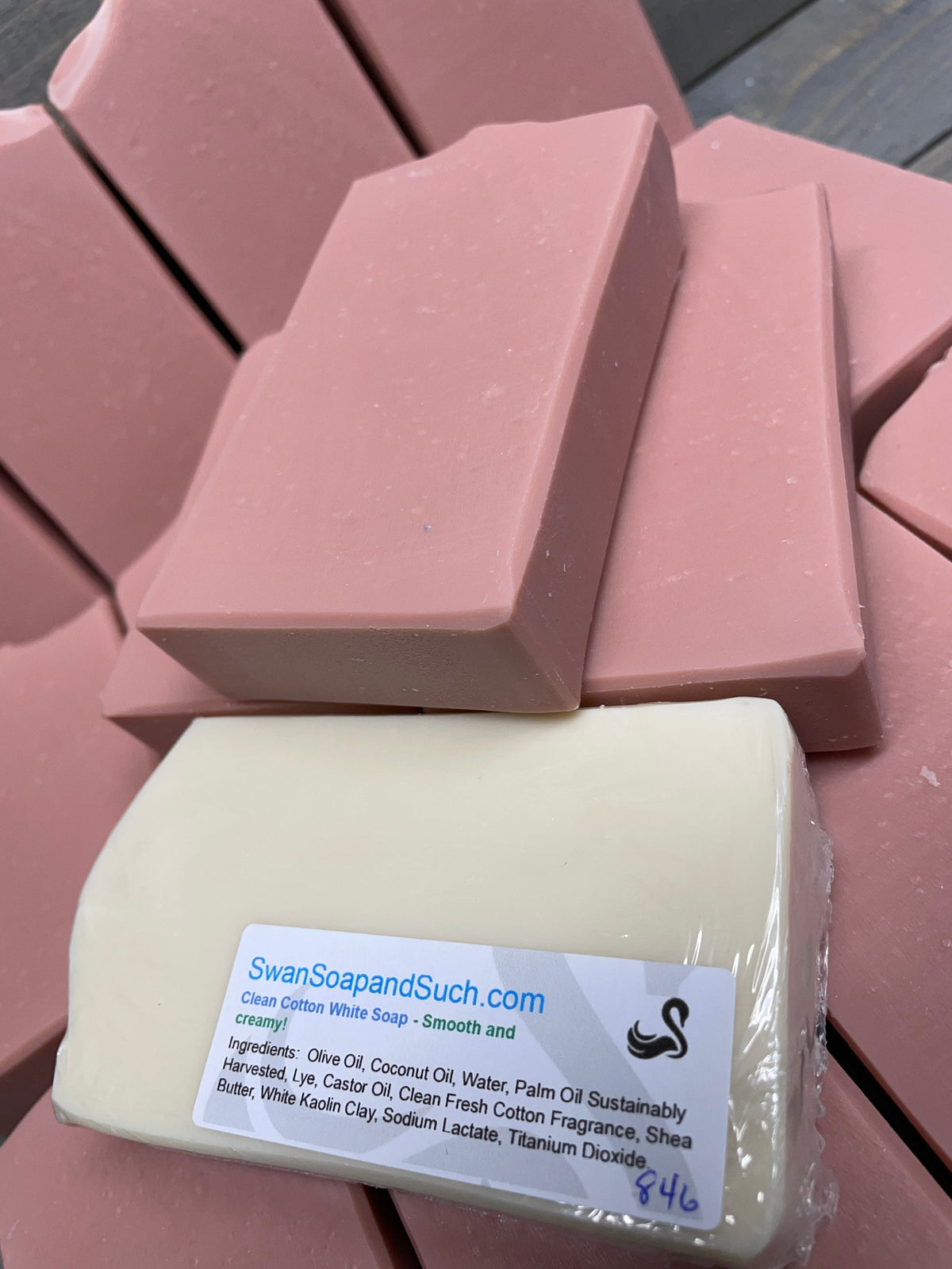 Clean Cotton Soap in PINK CLAY- 5.0 oz. Bar Soap, bubbly Soap, creamy soap, fresh scent soap