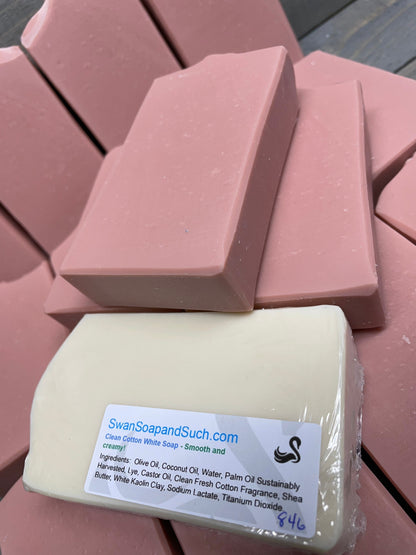 A photo of Clean Cotton Soap in PINK CLAY- 5.0 oz. Bar Soap