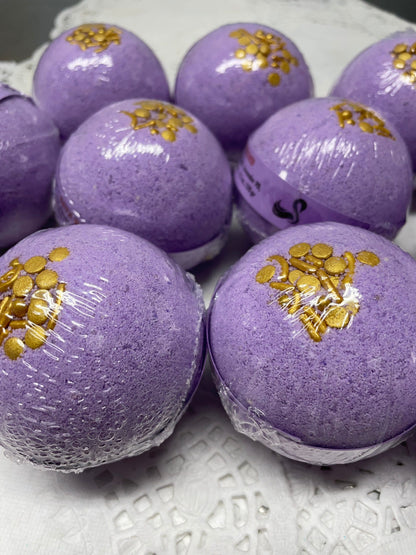 Bath Bomb - Lavender Bath Bombs with Embeds of colors topped with gold sugar sprinkles