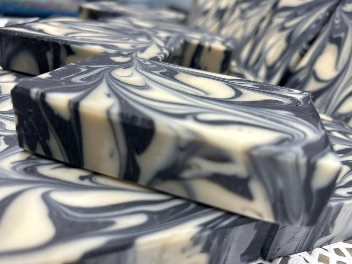 Acne Bentonite Clay & Charcoal Bar Soap, lathers beautifully, leaves your skin clean!
