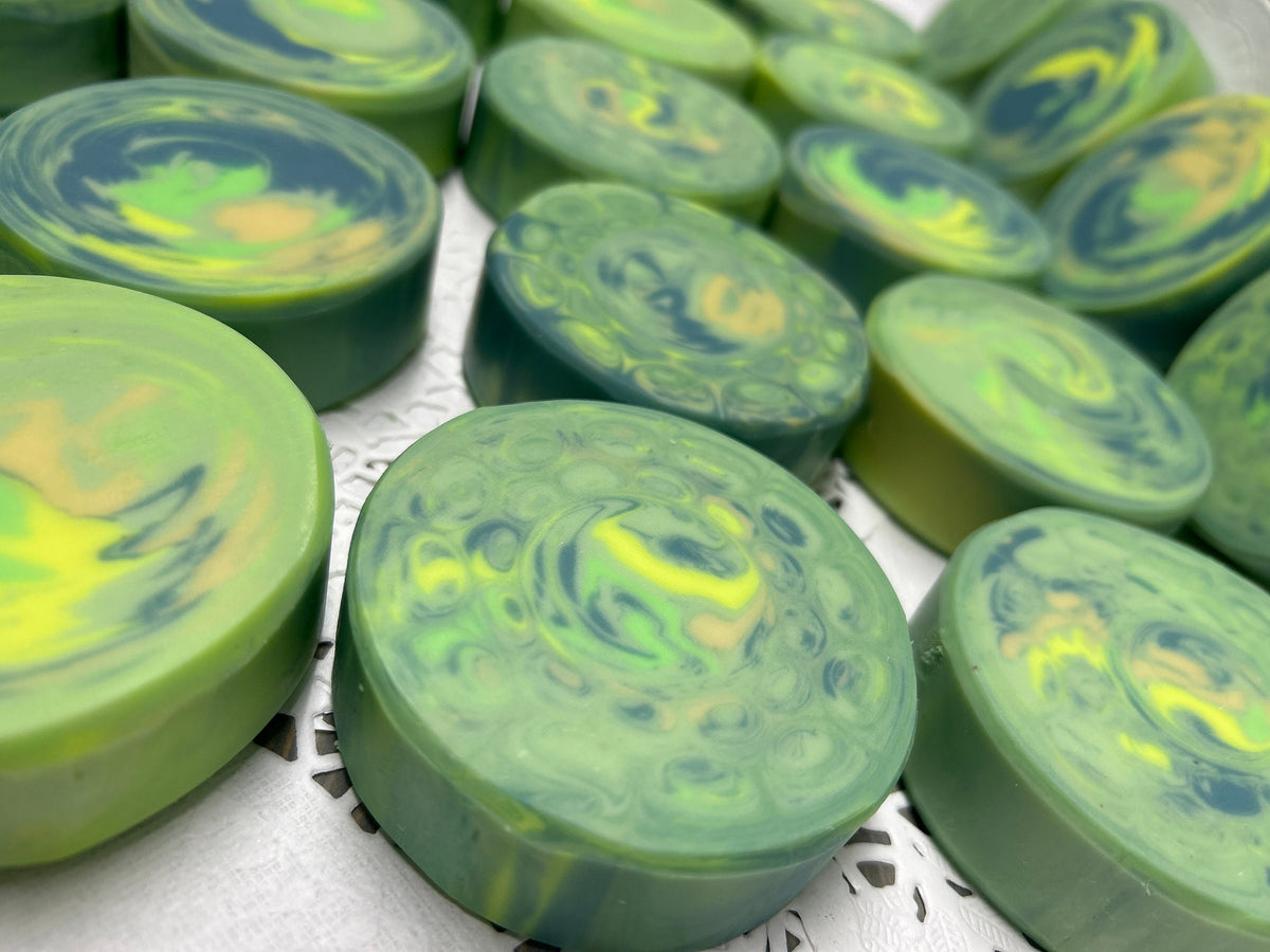 Eucalyptus Soap 3.50 oz., Round Soap, Essential Oil Soap, bubbly Soap, handcrafted soap