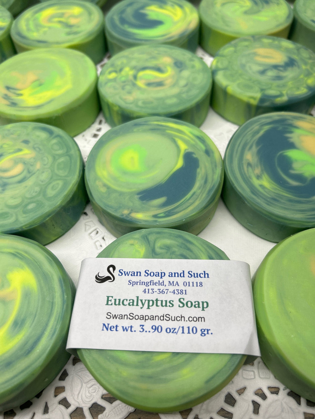 Eucalyptus Soap 3.50 oz., Round Soap, Essential Oil Soap, bubbly Soap, handcrafted soap