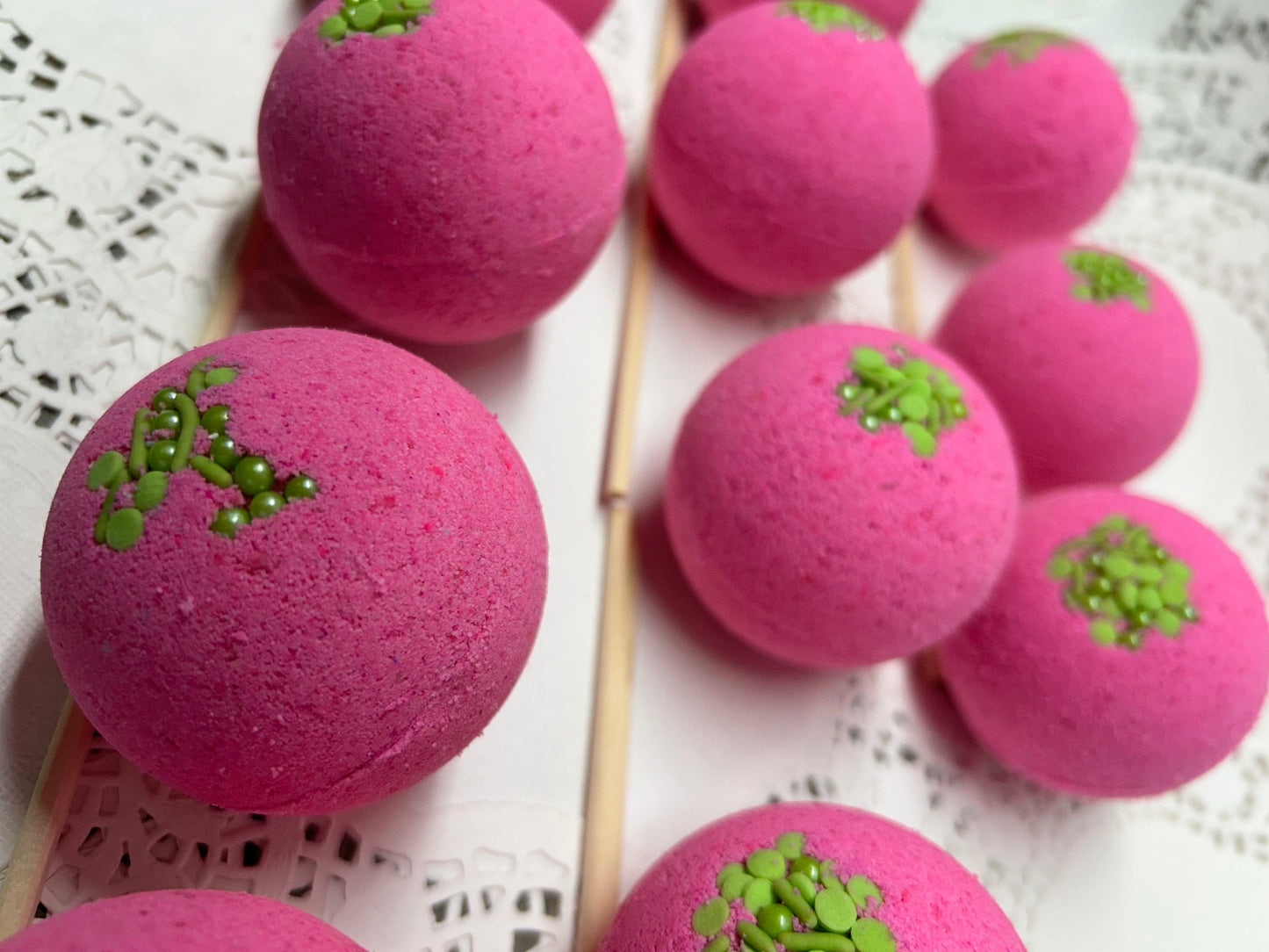 Bath Bomb - Fresh Cut Roses Scented Bath Bombs with Embeds and Candy sprinkled